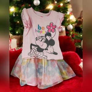 Minnie Dress 12 month pink, blue, yellow